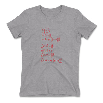 Physics Formula Womens T-Shirt in Heather Grey color